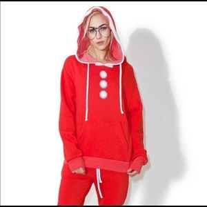 Wildfox red Santa hoodie NWOT sz small